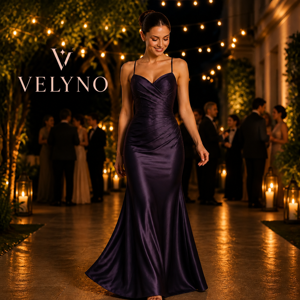 VELYNO™ – Asymmetrical Satin Evening Dress