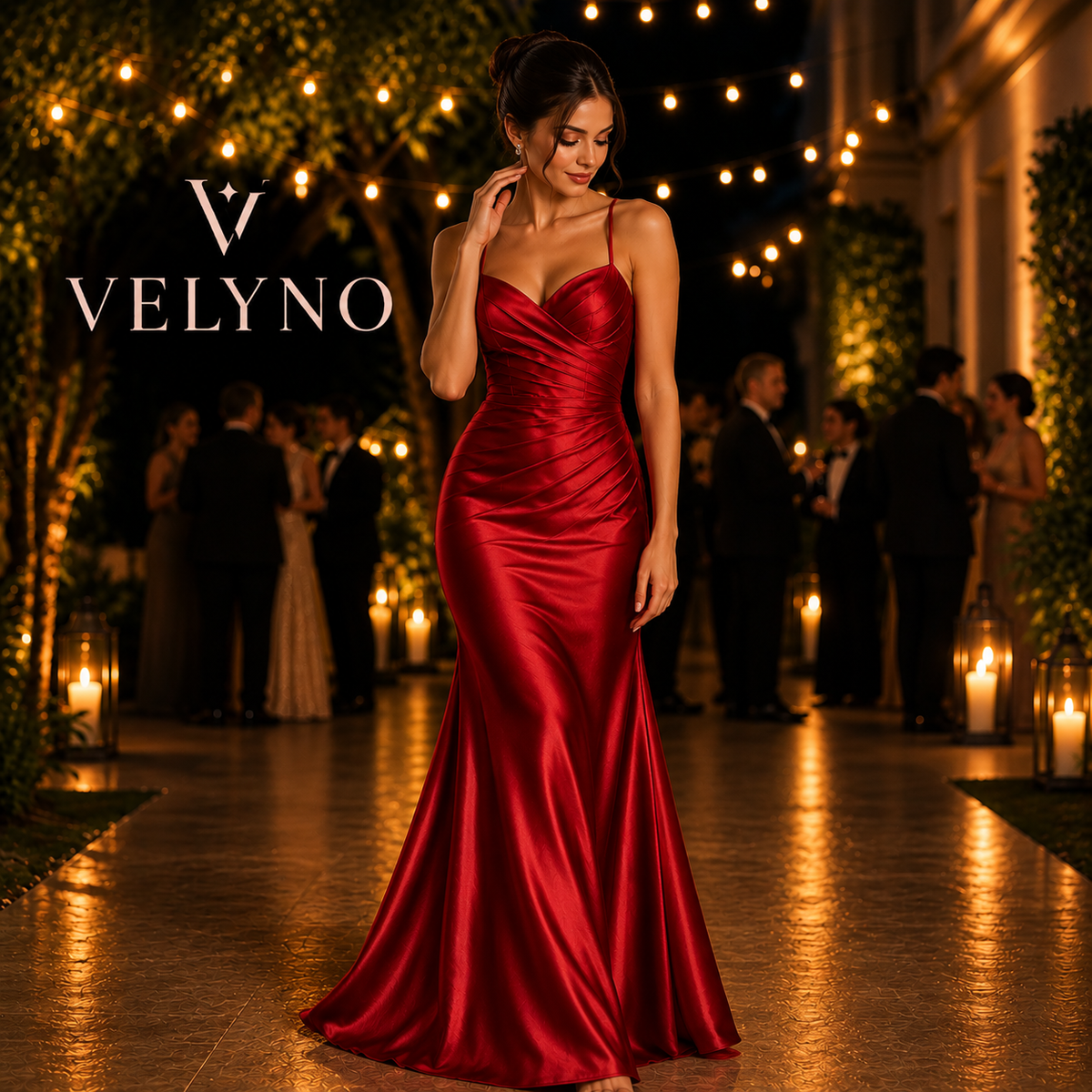 VELYNO™ – Asymmetrical Satin Evening Dress
