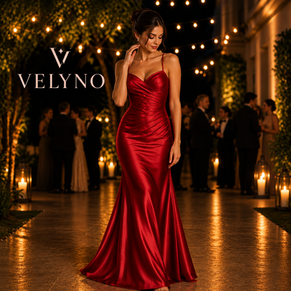 VELYNO™ – Asymmetrical Satin Evening Dress
