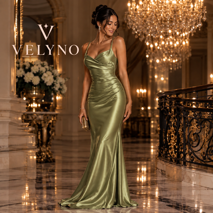 VELYNO™ – Asymmetrical Satin Evening Dress